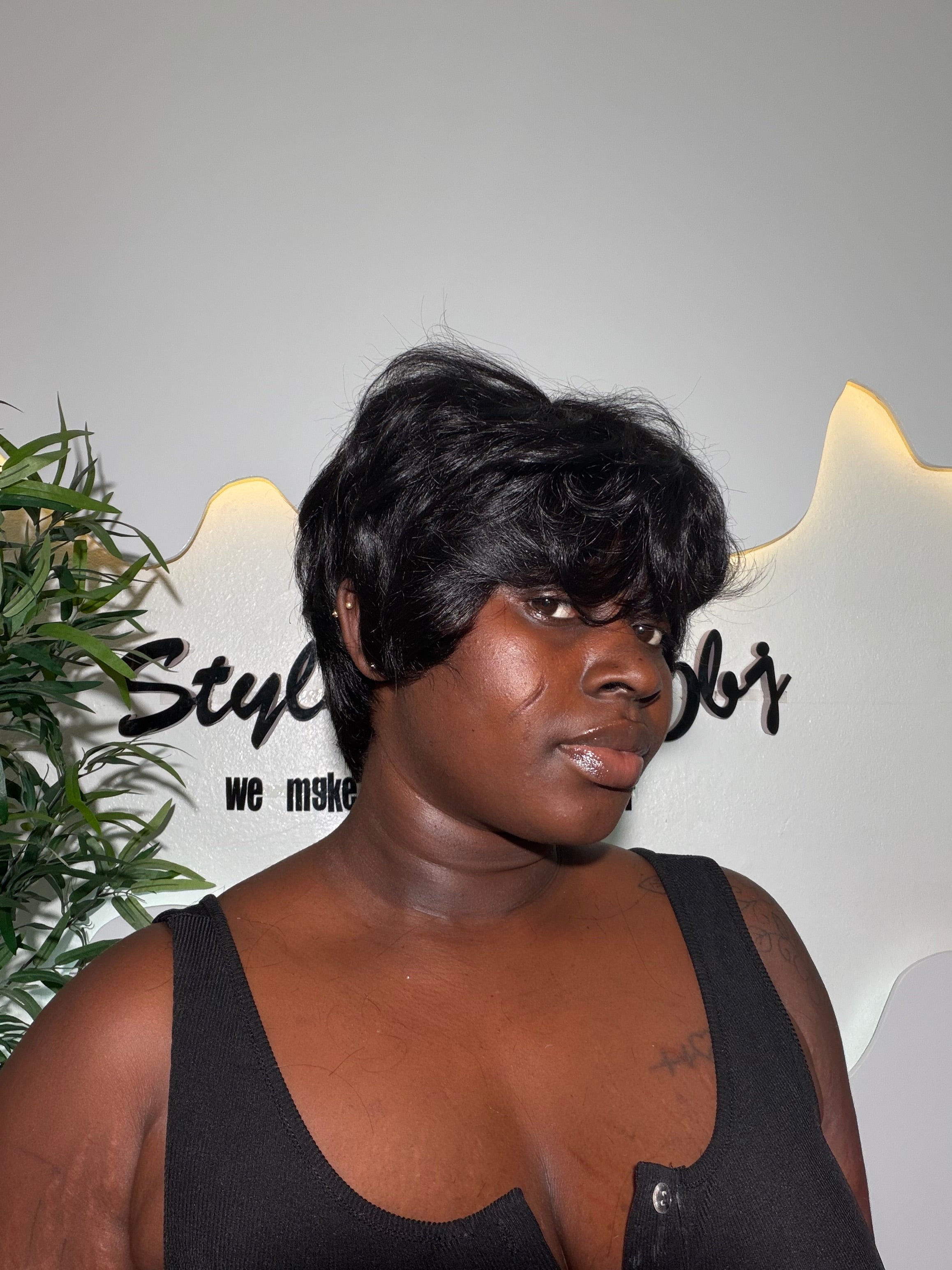 Short pixel cap wig